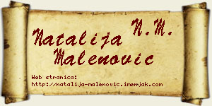 Natalija Malenović vizit kartica